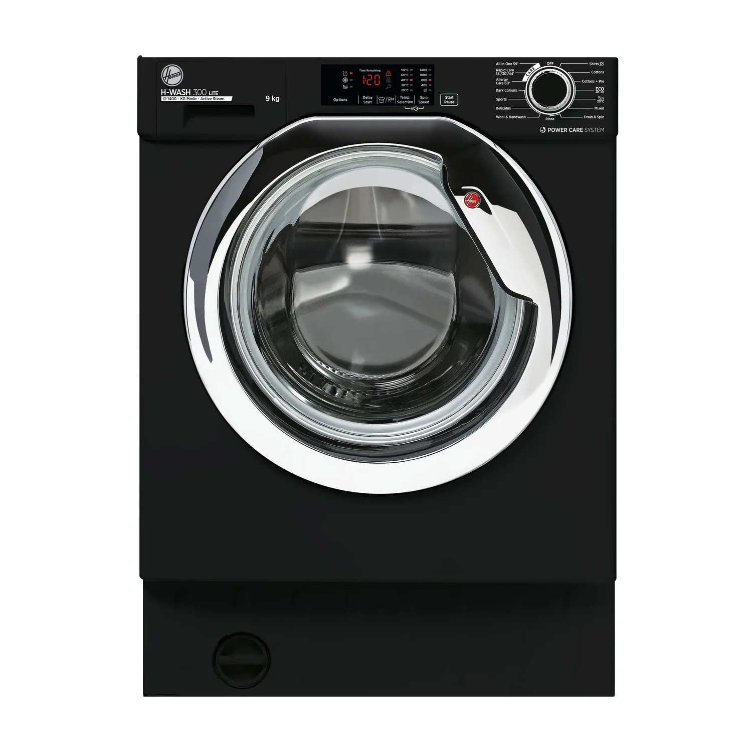 Hoover Black Hbws49d3acbe-80 Wash 300 9Kg 1400Rpm Integrated Washing Machine - Size 60