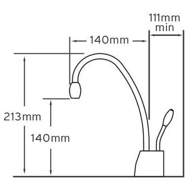ISE HC1100BS Steaming Hot and Cold Water Tap Brushed Steel