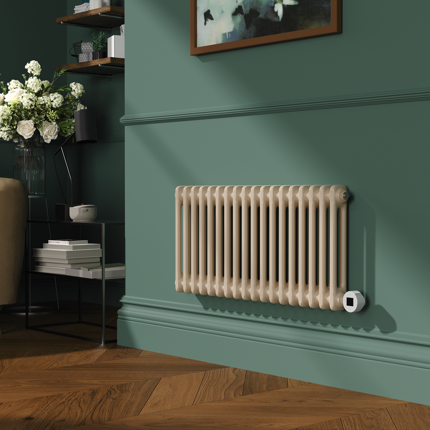 Electriq Cleopatra Horizontal Smart Electric Radiator With Wi-Fi Thermostat 1.2Kw H400xw830 Bathroom Safe HC18-400-1.2CLW