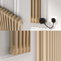 Elk brown Horizontal Smart Electric Radiator with Wi-Fi Thermostat - 1.2KW - H400xW830 - Bathroom Safe
