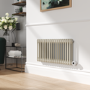 Linen Horizontal Smart Electric Radiator with Wi-Fi Thermostat - 1.2KW - H400xW830 - Bathroom Safe