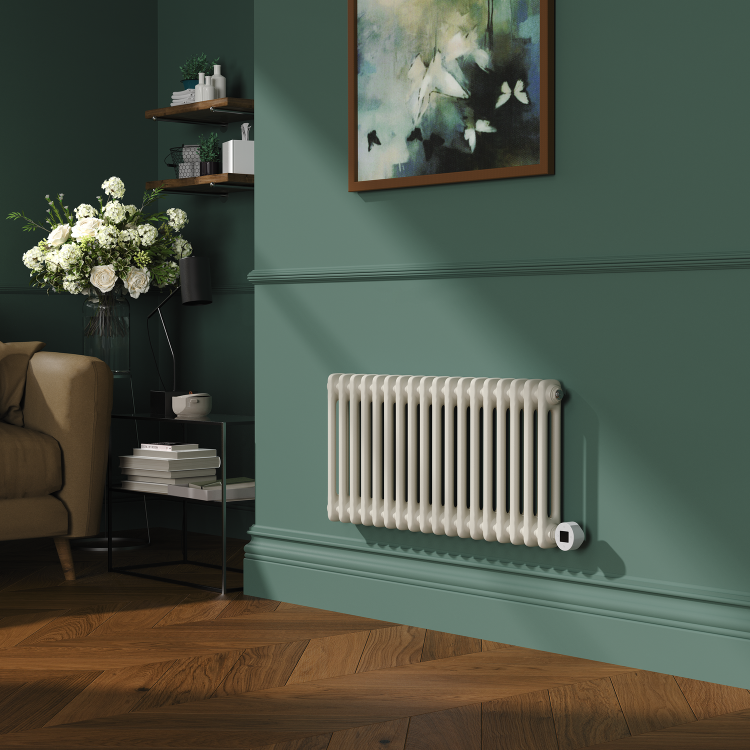 Linen Horizontal Smart Electric Radiator with Wi-Fi Thermostat - 1.2KW - H400xW830 - Bathroom Safe