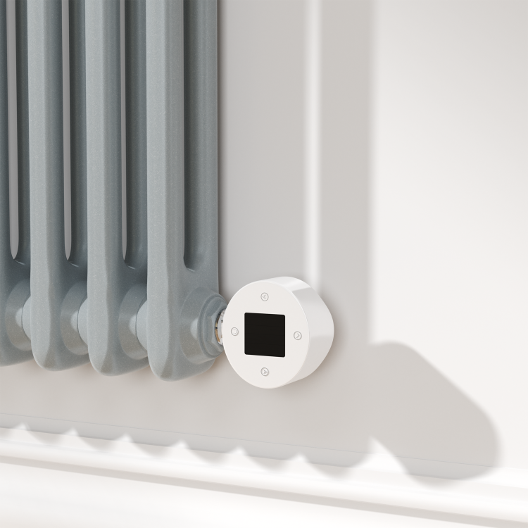 Salt & Pepper Horizontal Smart Electric Radiator with Wi-Fi Thermostat - 1.2KW - H400xW830 - Bathroom Safe