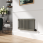 Smoked Stone Horizontal Smart Electric Radiator with Wi-Fi Thermostat - 1.2KW - H400xW830 - Bathroom Safe