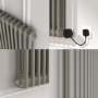 Smoked Stone Horizontal Smart Electric Radiator with Wi-Fi Thermostat - 1.2KW - H400xW830 - Bathroom Safe