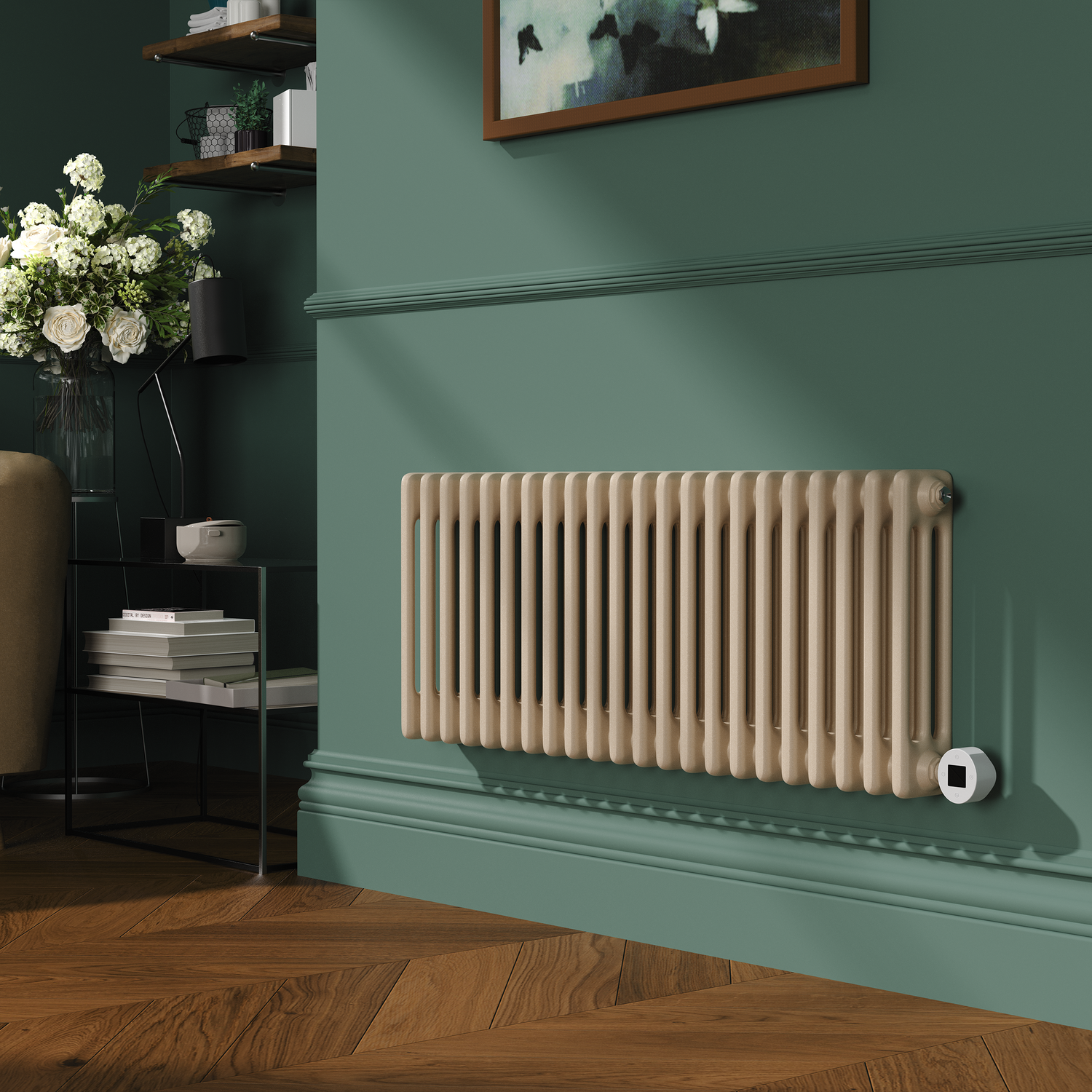 Electriq Cleopatra Horizontal Smart Electric Radiator With Wi-Fi Thermostat 1.2Kw H400xw1190 Bathroom Safe HC26-400-1.2CLW