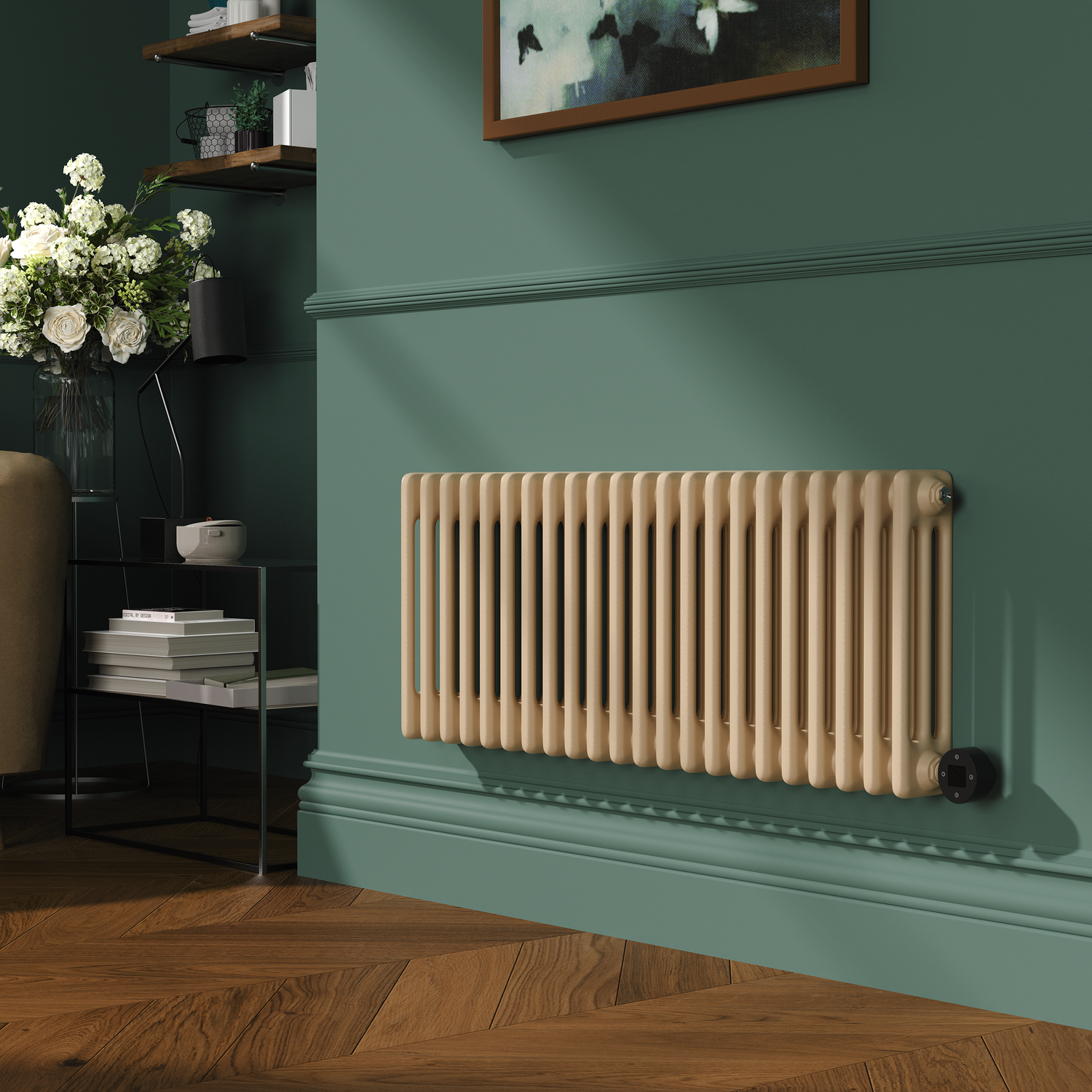 Electriq Elk  Horizontal Smart Electric Radiator With Wi-Fi Thermostat 1.2Kw H400xw1190 Bathroom Safe HC26-400-1.2EBW
