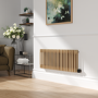 Elk brown Horizontal Smart Electric Radiator with Wi-Fi Thermostat - 1.2KW - H400xW1190 - Bathroom Safe