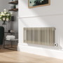 Linen Horizontal Smart Electric Radiator with Wi-Fi Thermostat - 1.2KW - H400xW1190 - Bathroom Safe