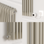 Linen Horizontal Smart Electric Radiator with Wi-Fi Thermostat - 1.2KW - H400xW1190 - Bathroom Safe