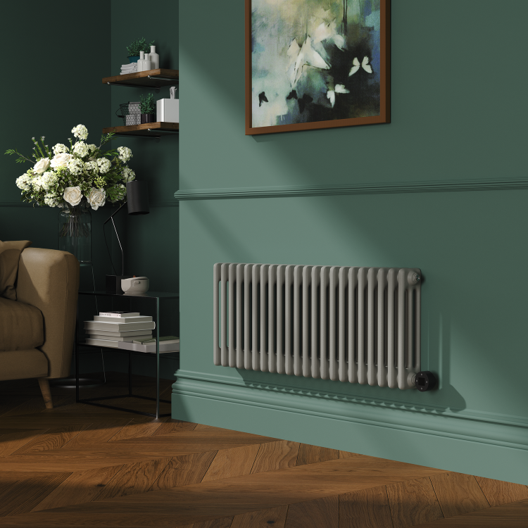 Smoked Stone Horizontal Smart Electric Radiator with Wi-Fi Thermostat - 1.2KW - H400xW1190 - Bathroom Safe