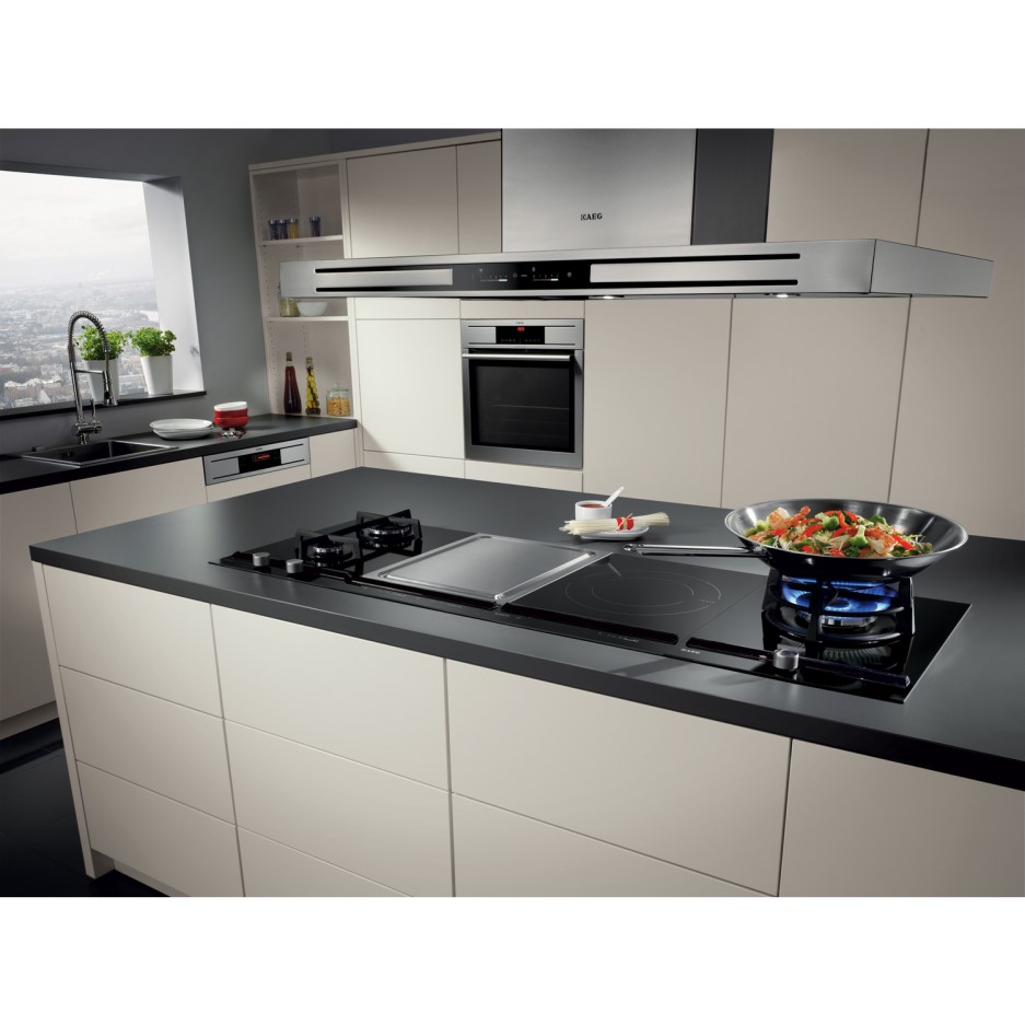 AEG HC411520GB 30cm Domino Wok Burner Gas Hob Black Appliances Direct