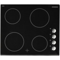 NordMende HC604FL 60cm 4 Zone Frameless Ceramic Hob With Side Rotary Controls - Black