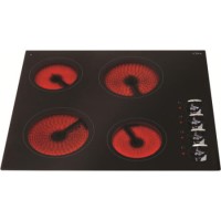CDA HC6210FR Side Rotary Control Four Zone Frameless Ceramic Hob Black