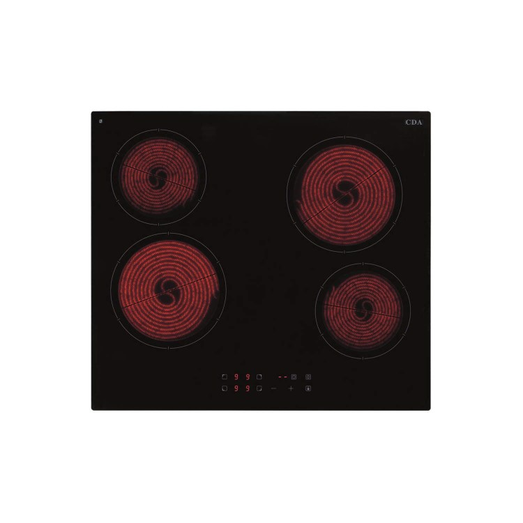 CDA HC6620FR Touch Control Four Zone Frameless Ceramic Hob Black