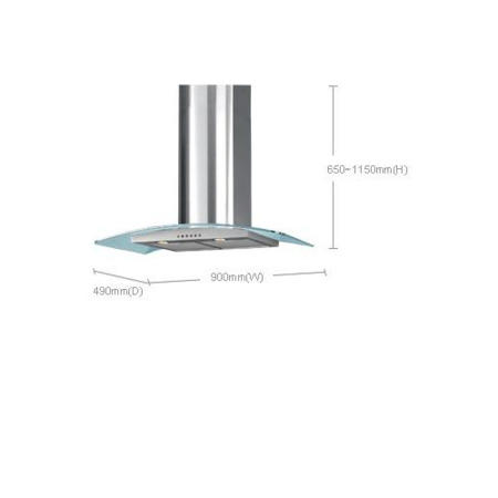 Samsung HC6347BG 60 cm Stainless Steel Chimney Cooker Hood With Curved Glass Canopy