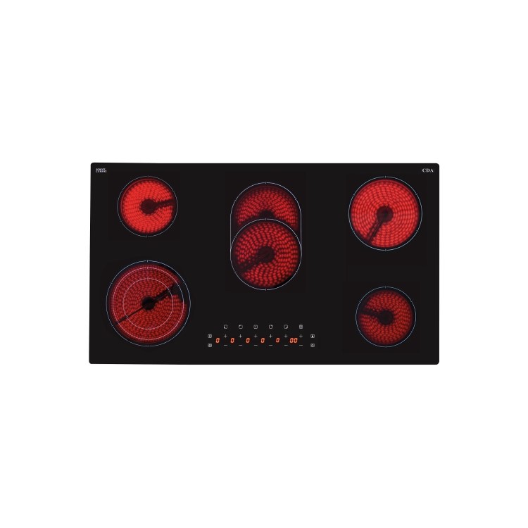 Refurbished CDA HC9621FR 90cm 5 Zone Ceramic Hob Front Touch Control Stainless Steel