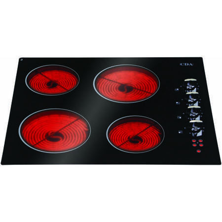 CDA HCC561FR Level 1 Four Zone Ceramic Hob in Black glass