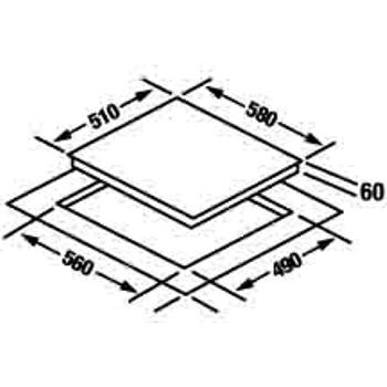 CDA HCC561FR Level 1 Four Zone Ceramic Hob in Black glass