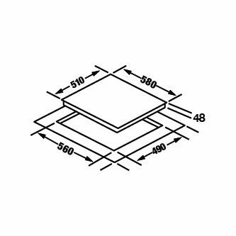 CDA HCC570FR Level 1 Four Zone 60cm Ceramic Hob in Black glass