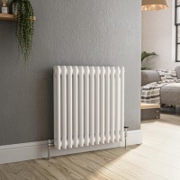 Reggio White Horizontal Double Column Traditional Radiator 600x605mm 2045 BTU - Cast Iron Style Reggio White Horizontal Double Column Traditional Radiator 600x605mm 2045 BTU - Cast Iron Style