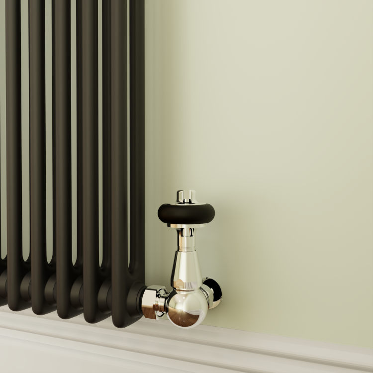 Reggio Midnight Black Horizontal Double Column Radiator 800x605mm 2680 BTU - Cast Iron Style