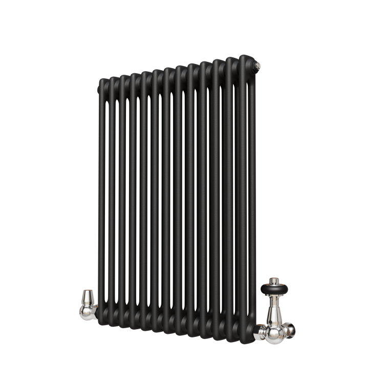 Reggio Midnight Black Horizontal Double Column Traditional Radiator ...