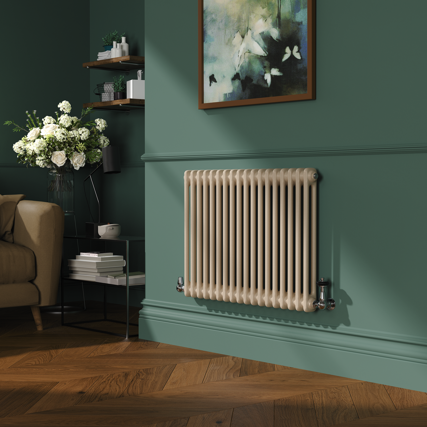 Cleopatra Horizontal Double Column Traditional Radiator 600x830mm 2832 BTU Cast Iron Style
