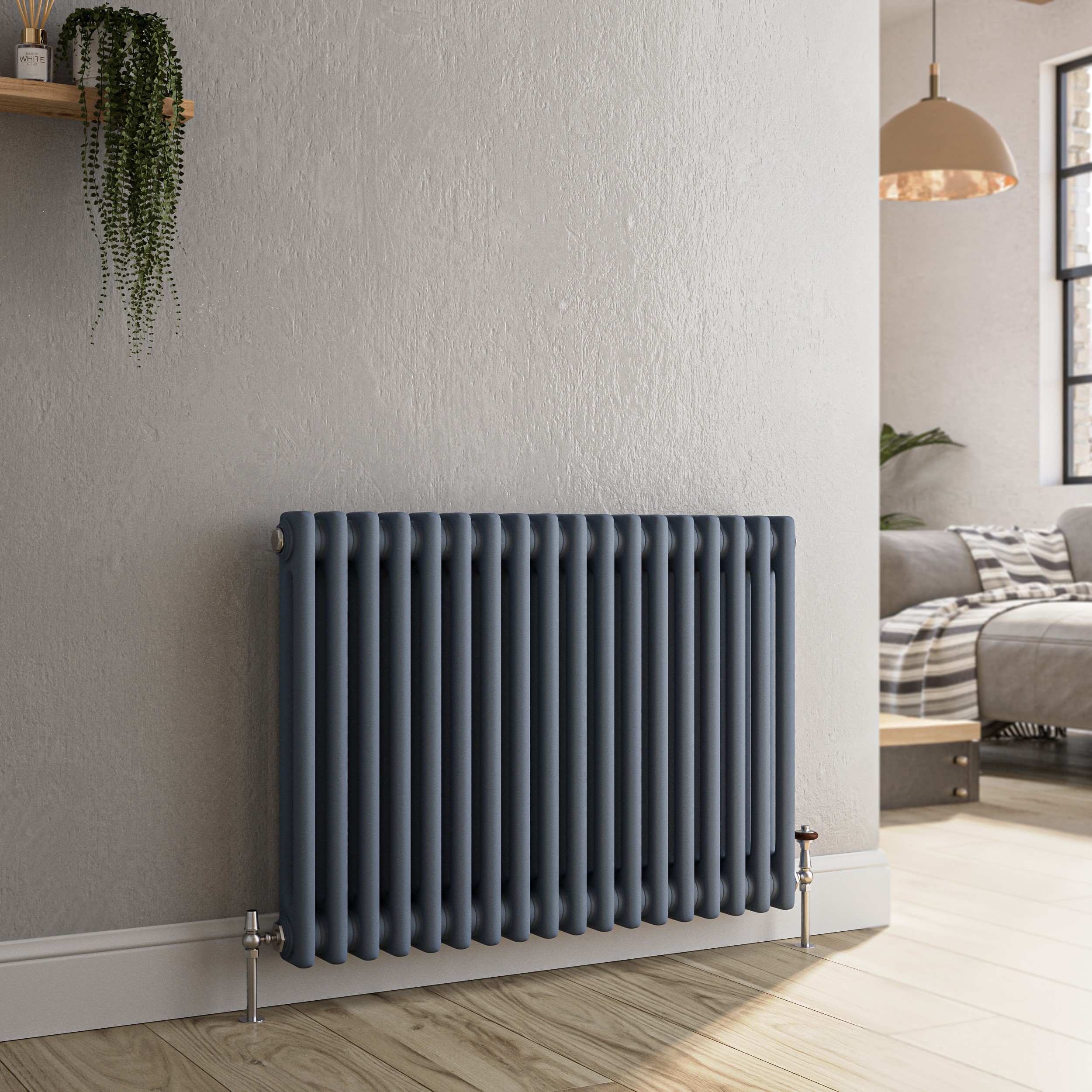 Reggio  Horizontal Double Column Traditional Radiator 600X830mm 2832 Btu Cast Iron Style HCD18-600-DGCT