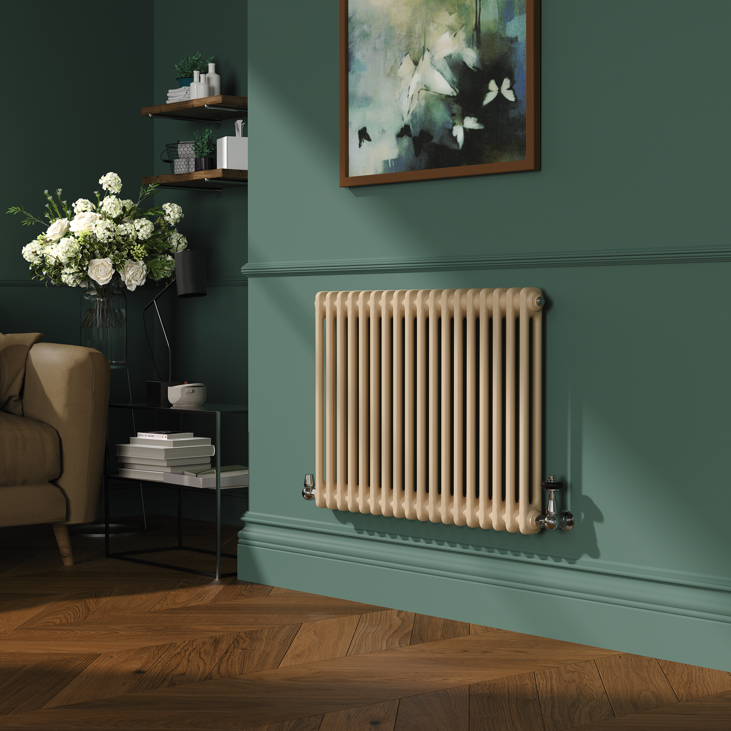 Elk Horizontal Double Column Traditional Radiator 600x830mm 2832 BTU Cast Iron Style