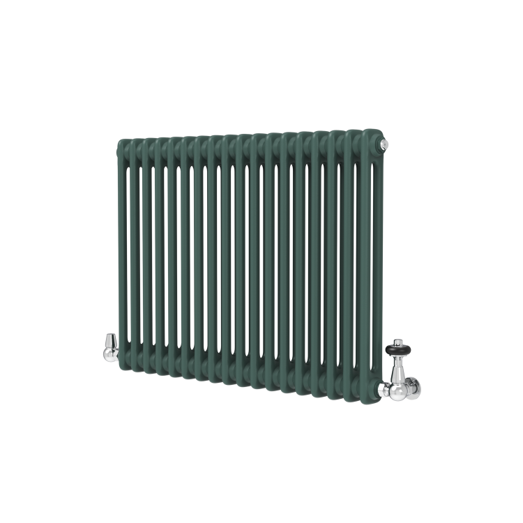 Reggio Evergreen Horizontal Double Column Traditional Radiator 600x830mm 2832 BTU - Cast Iron Style
