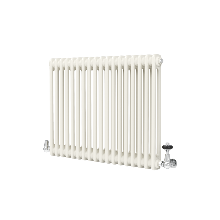 Reggio Linen Horizontal Double Column Traditional Radiator 600x830mm 2832 BTU - Cast Iron Style