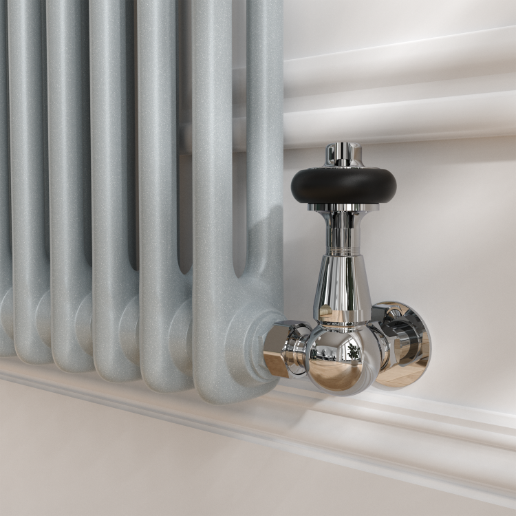 Reggio Salt & Pepper Horizontal Double Column Traditional Radiator 600x830mm 2832 BTU - Cast Iron Style