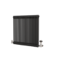Reggio Midnight Black Horizontal Double Column Traditional Radiator 800x830mm 2832 BTU - Cast Iron Style