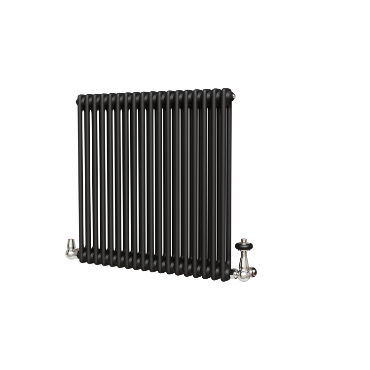 Reggio Midnight Black Horizontal Double Column Traditional Radiator ...