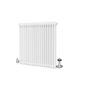 Reggio White Horizontal Double Column Traditional Radiator 800x830mm 2832 BTU - Cast Iron Style