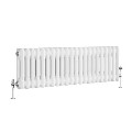 Reggio White Horizontal Double Column Traditional Radiator 300x1010mm 1797 BTU - Cast Iron Style