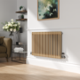 Reggio Elk brown Horizontal Double Column Traditional Radiator 600x1010mm 3462 BTU - Cast Iron Style