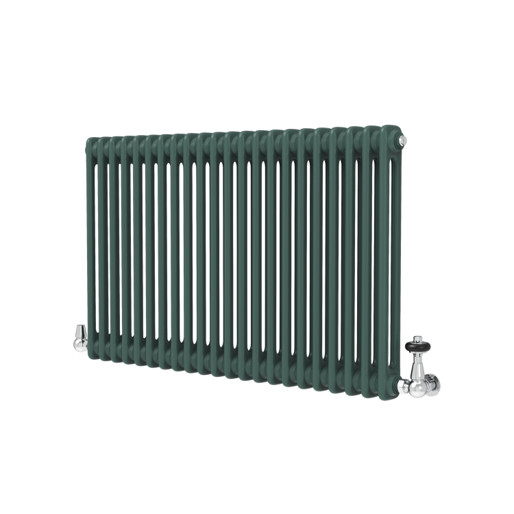 Reggio Evergreen Horizontal Double Column Traditional Radiator 600x1010mm 3462 BTU - Cast Iron Style
