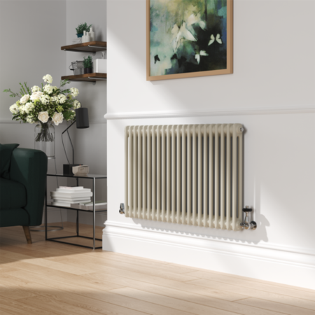 Reggio Linen Horizontal Double Column Traditional Radiator 600x1010mm ...