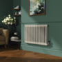 Reggio Linen Horizontal Double Column Traditional Radiator 600x1010mm 3462 BTU - Cast Iron Style