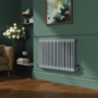 Reggio Salt & Pepper Horizontal Double Column Traditional Radiator 600x1010mm 3462 BTU - Cast Iron Style