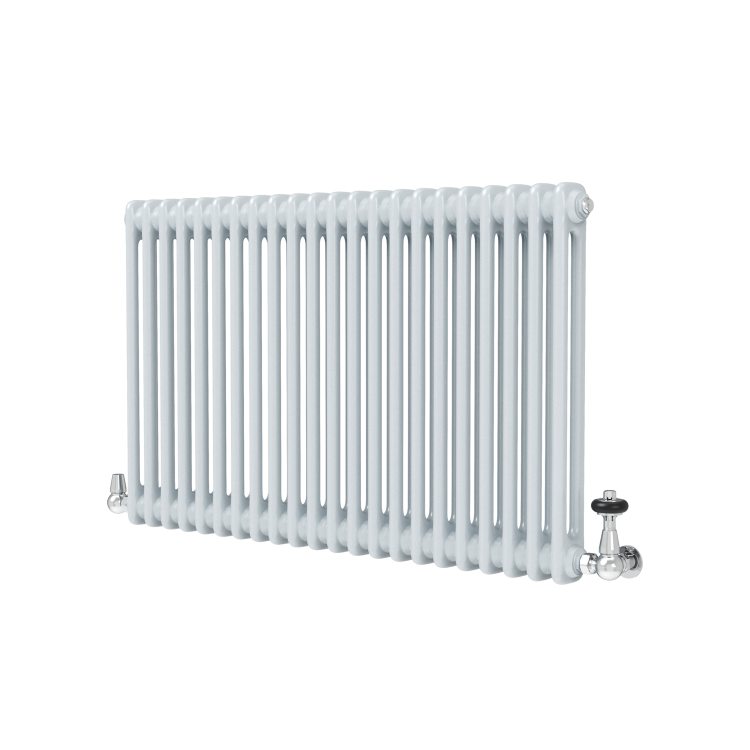 Reggio Salt & Pepper Horizontal Double Column Traditional Radiator 600x1010mm 3462 BTU - Cast Iron Style