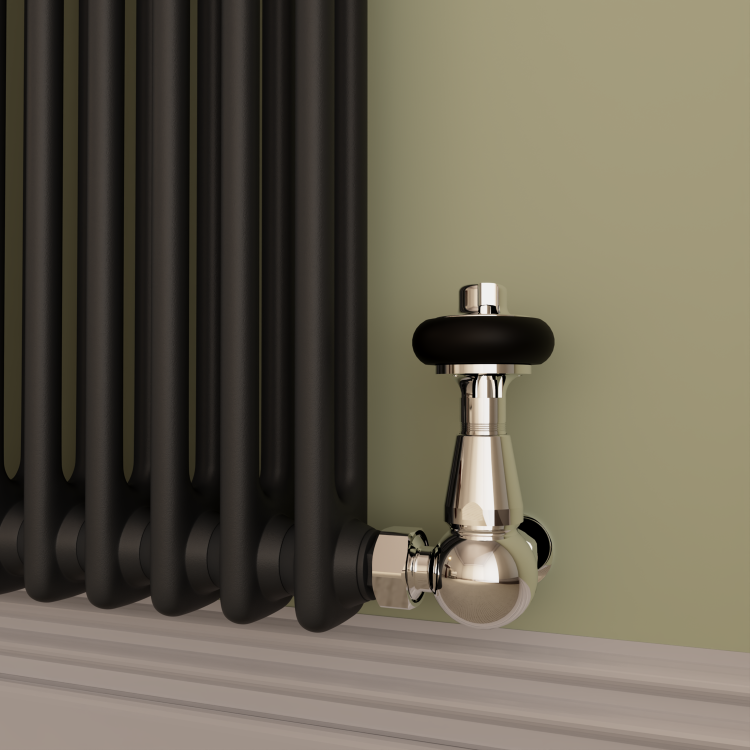 Reggio Midnight Black Horizontal Double Column Traditional Radiator 800x1010mm 3462 BTU - Cast Iron Style