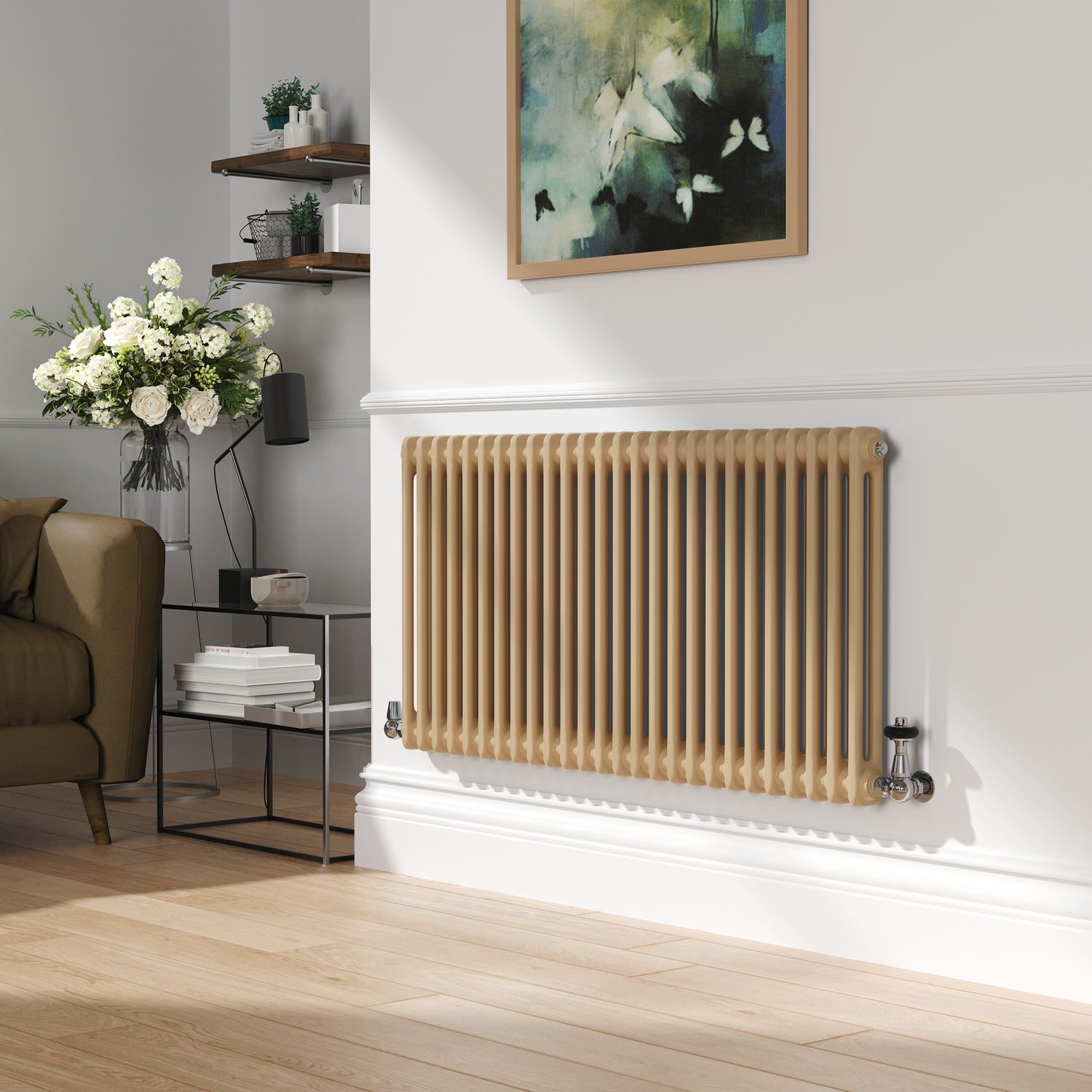 Elk Horizontal Double Column Traditional Radiator 600x1190mm 4091 BTU Cast Iron Style