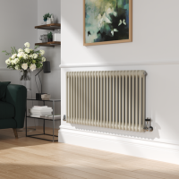 Reggio Linen Horizontal Double Column Traditional Radiator 600x1190mm 4091 BTU - Cast Iron Style