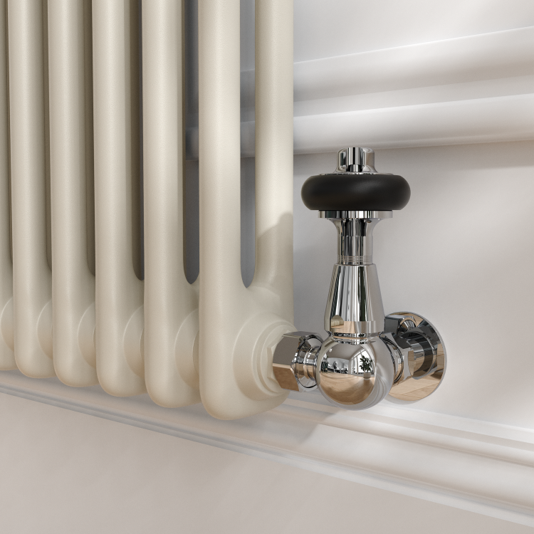 Reggio Linen Horizontal Double Column Traditional Radiator 600x1190mm 4091 BTU - Cast Iron Style