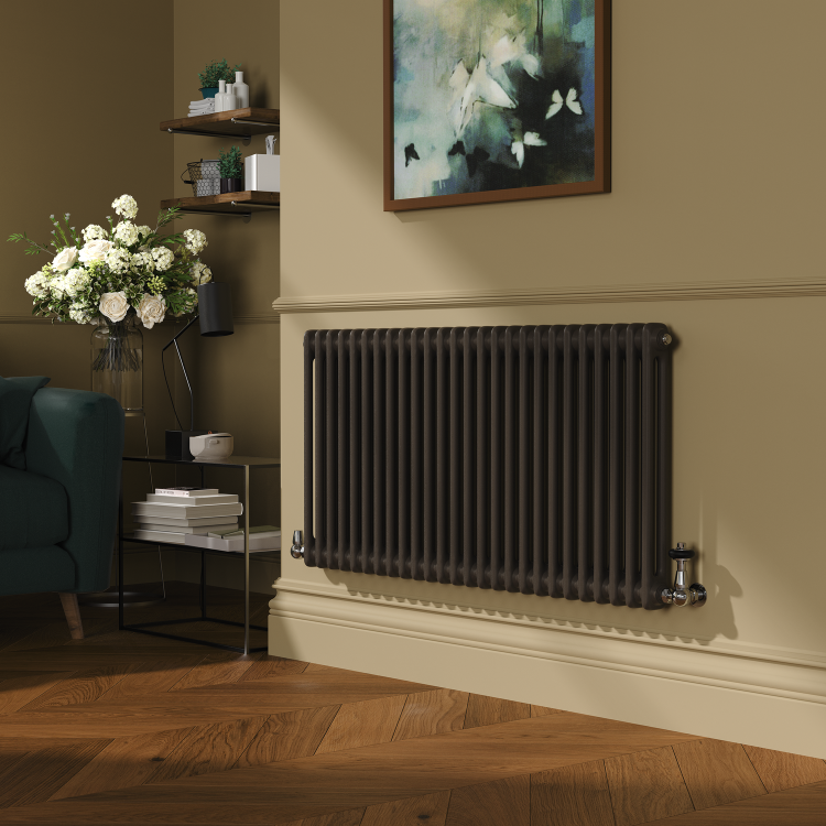 Reggio Russet Horizontal Double Column Traditional Radiator 600x1190mm 4091 BTU - Cast Iron Style
