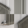 Reggio Smoked Stone Horizontal Double Column Traditional Radiator 600x1190mm 4091 BTU - Cast Iron Style