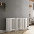 GRADE A2 - Reggio White Horizontal Double Column Traditional Radiator 600x1190mm 4091 BTU - Cast Iron Style